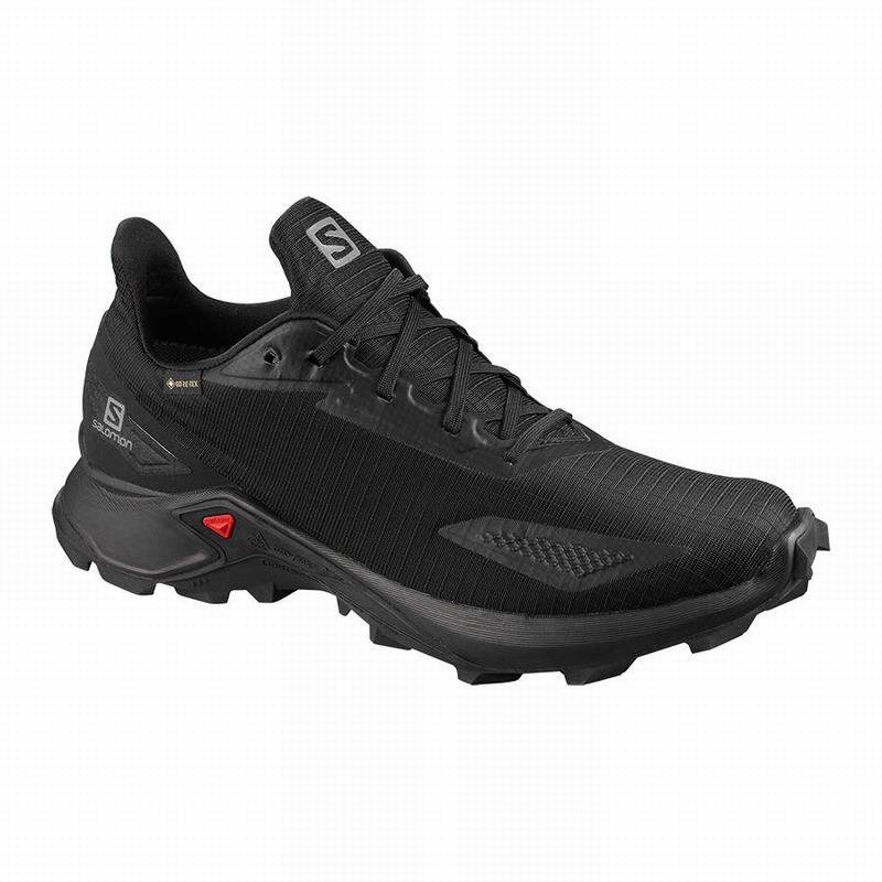 Salomon Singapore Mens Trail Running Shoes - ALPHACROSS BLAST GTX Black | 60579-FITE